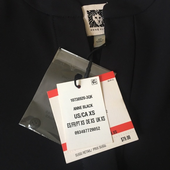 Elegant Anne Klein Nehru Black Tunic NWT - Picture 8 of 8